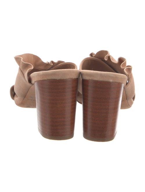 Loeffler Randall Suede Ruffle Embellishment Slides