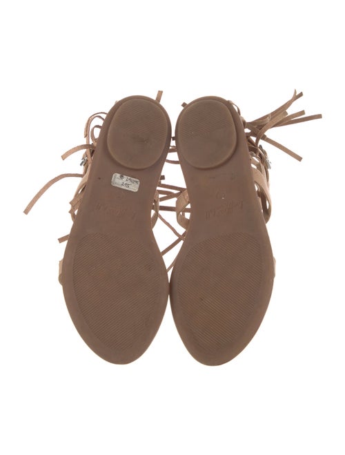 Loeffler Randall Leather Fringe Trim Accent Gladiator Sandals