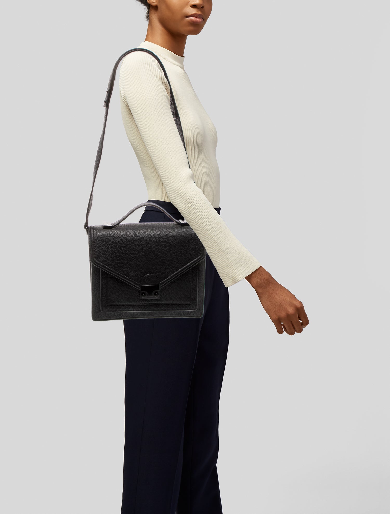 Loeffler Randall Leather Messenger Bag