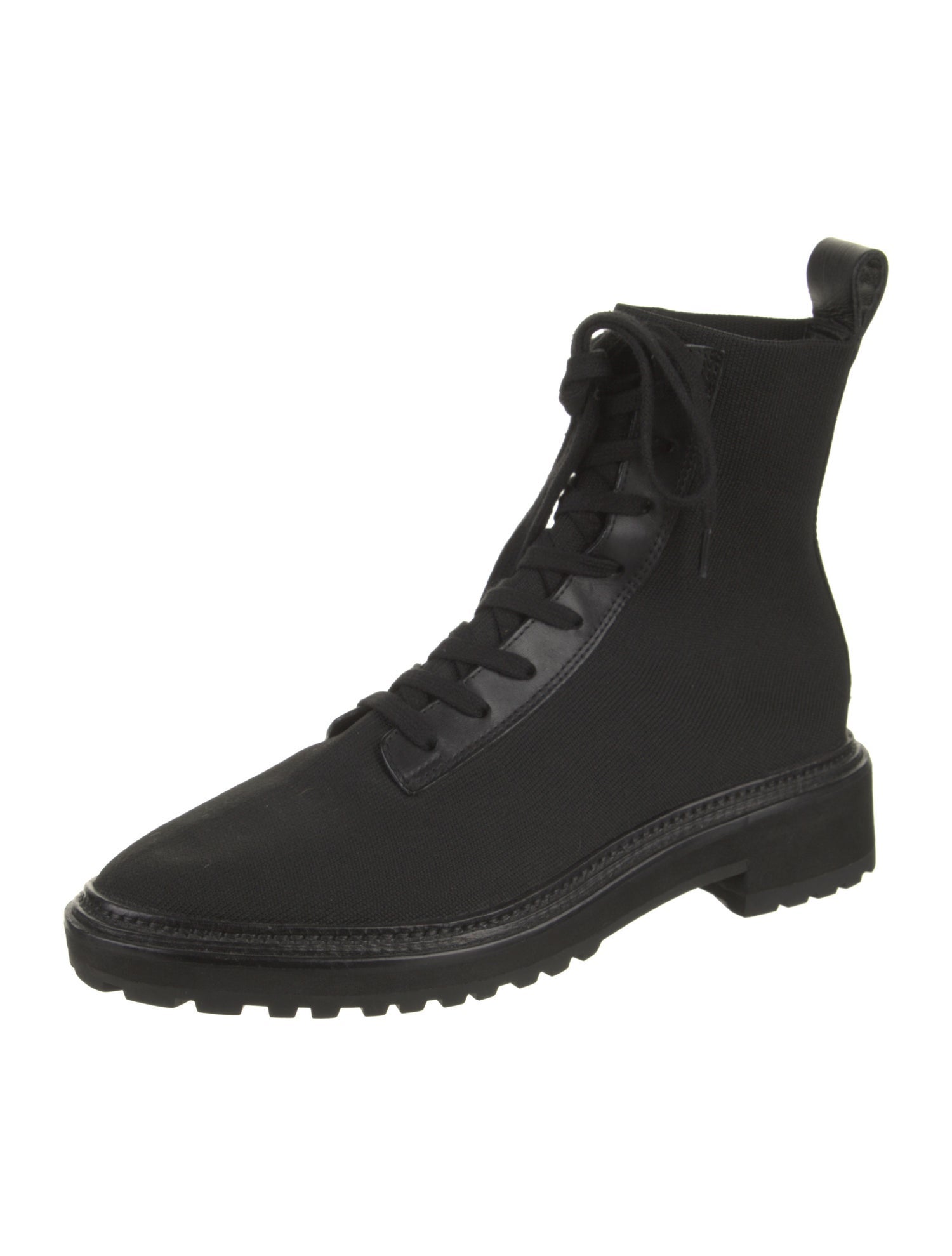 Loeffler Randall Leather Trim Embellishment Combat Boots