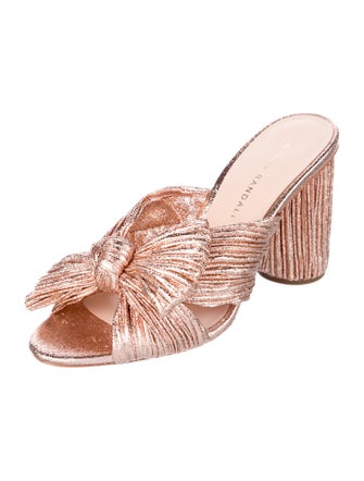 Loeffler Randall Patterned Bow Accents Slides