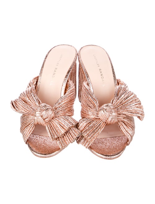 Loeffler Randall Patterned Bow Accents Slides