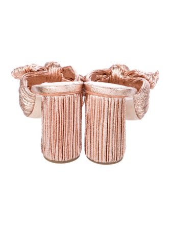 Loeffler Randall Patterned Bow Accents Slides