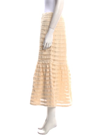 Loeffler Randall Lace Pattern Midi Length Skirt