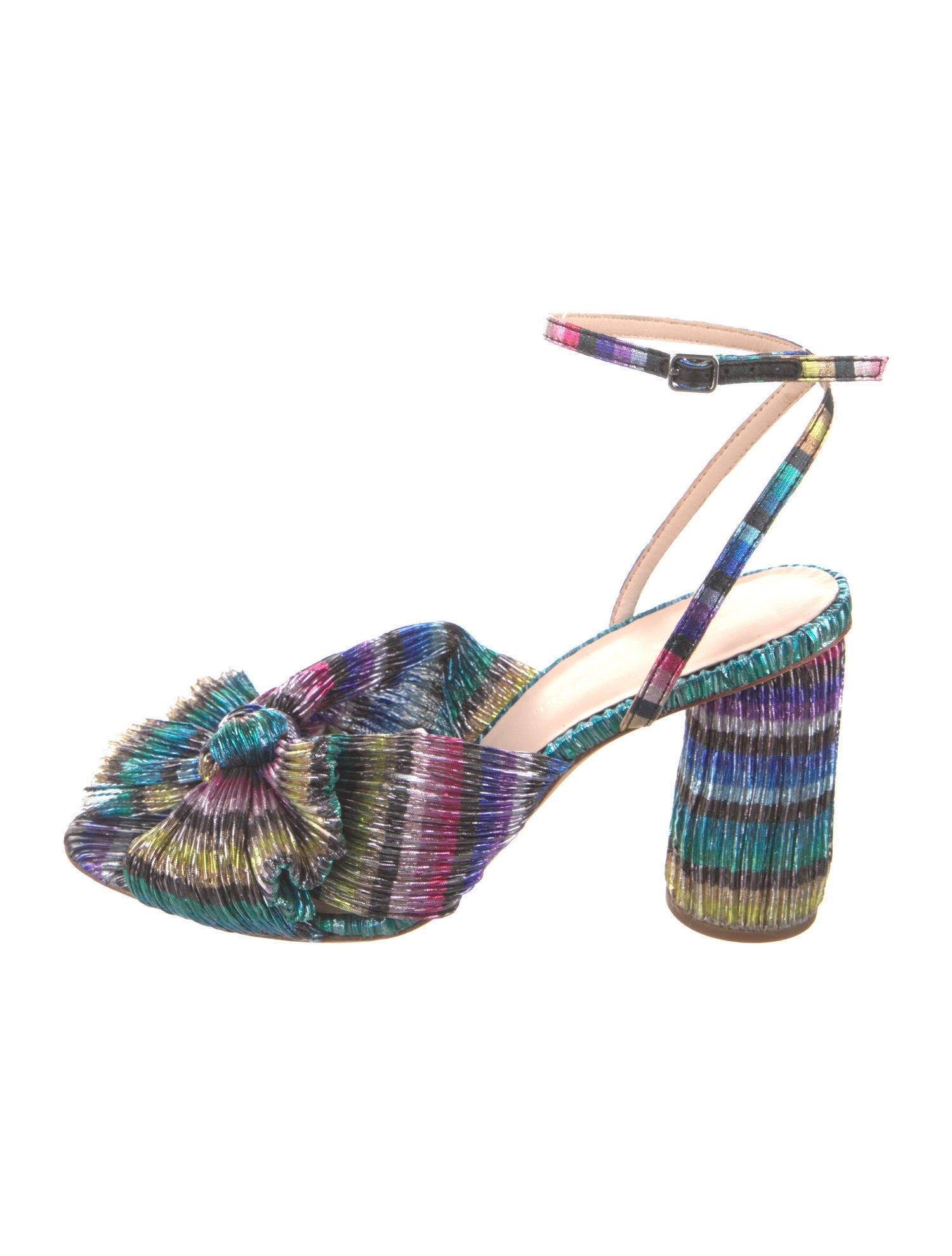 Loeffler Randall Striped Bow Accents Sandals