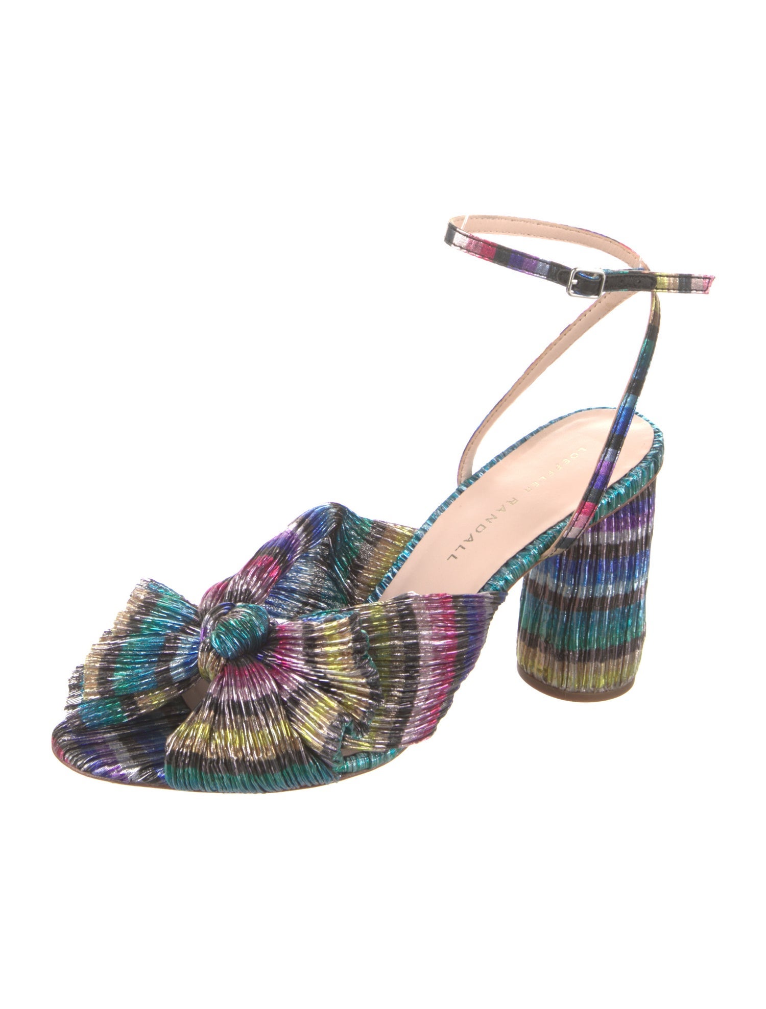 Loeffler Randall Striped Bow Accents Sandals