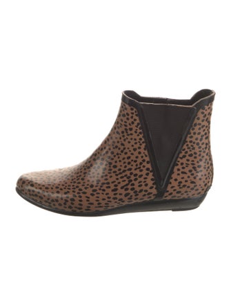 Loeffler Randall Rubber Animal Print Rain Boots