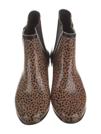 Loeffler Randall Rubber Animal Print Rain Boots