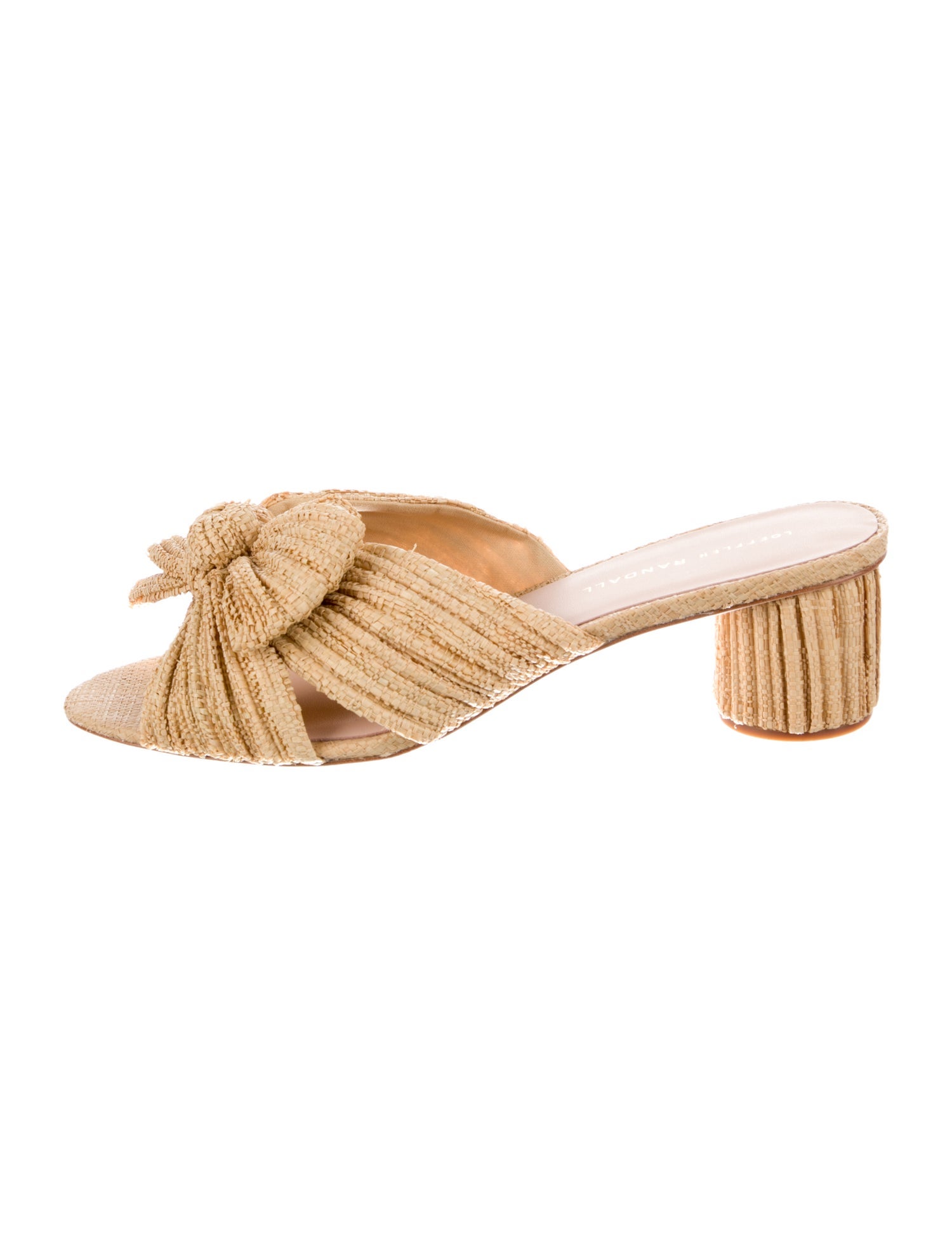 Loeffler Randall Raffia Bow Accents Slides