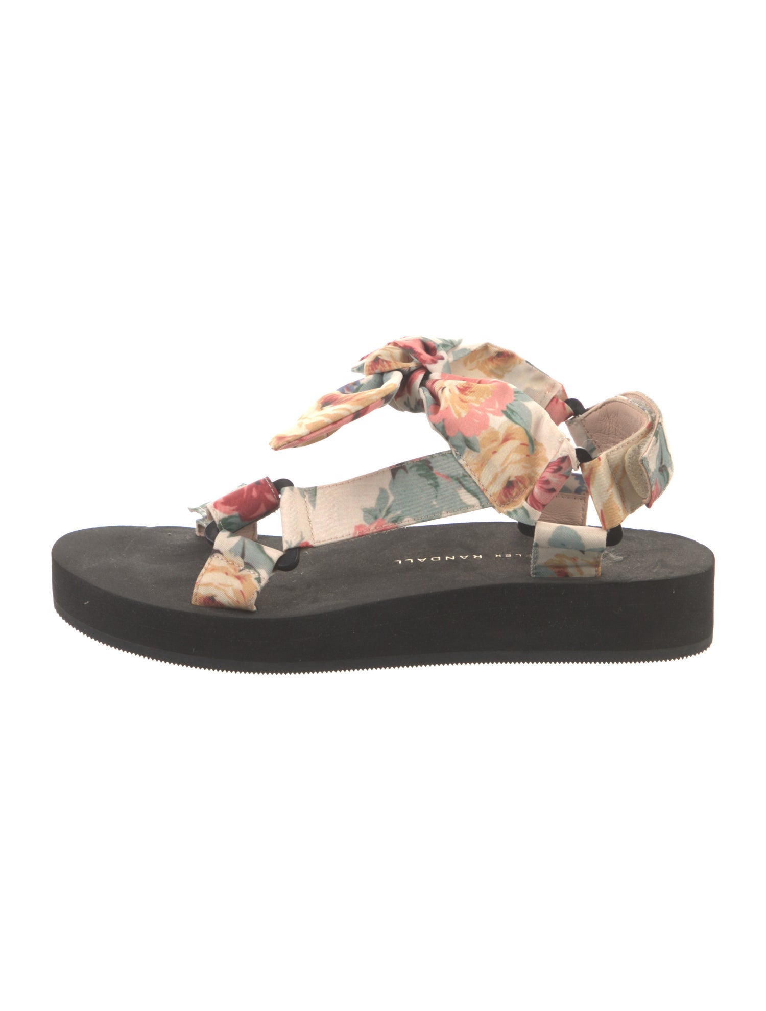 Loeffler Randall Floral Print Bow Accents Slingback Sandals