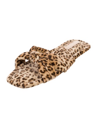 Loeffler Randall Velvet Animal Print Slides