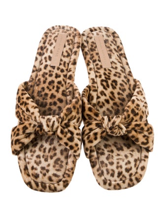 Loeffler Randall Velvet Animal Print Slides