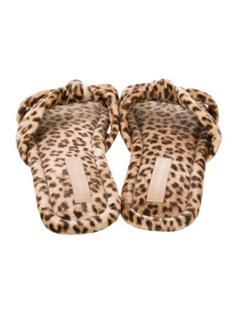 Loeffler Randall Velvet Animal Print Slides