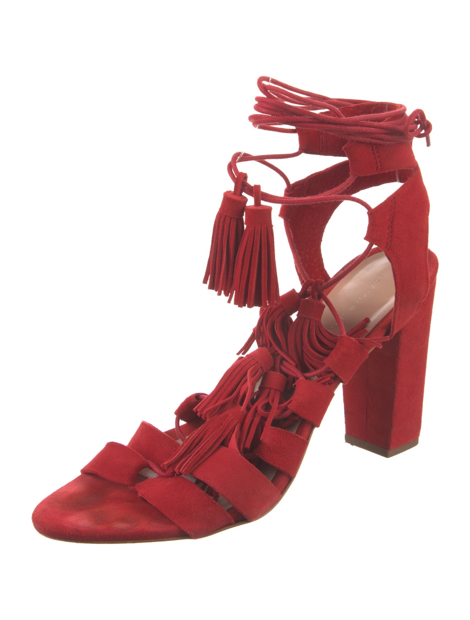 Loeffler Randall Suede Tassel Accents Gladiator Sandals