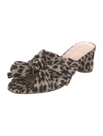 Loeffler Randall Animal Print Bow Accents Slides