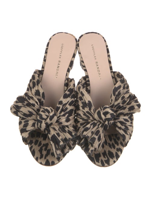 Loeffler Randall Animal Print Bow Accents Slides