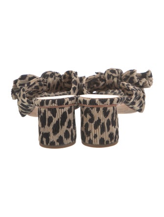 Loeffler Randall Animal Print Bow Accents Slides
