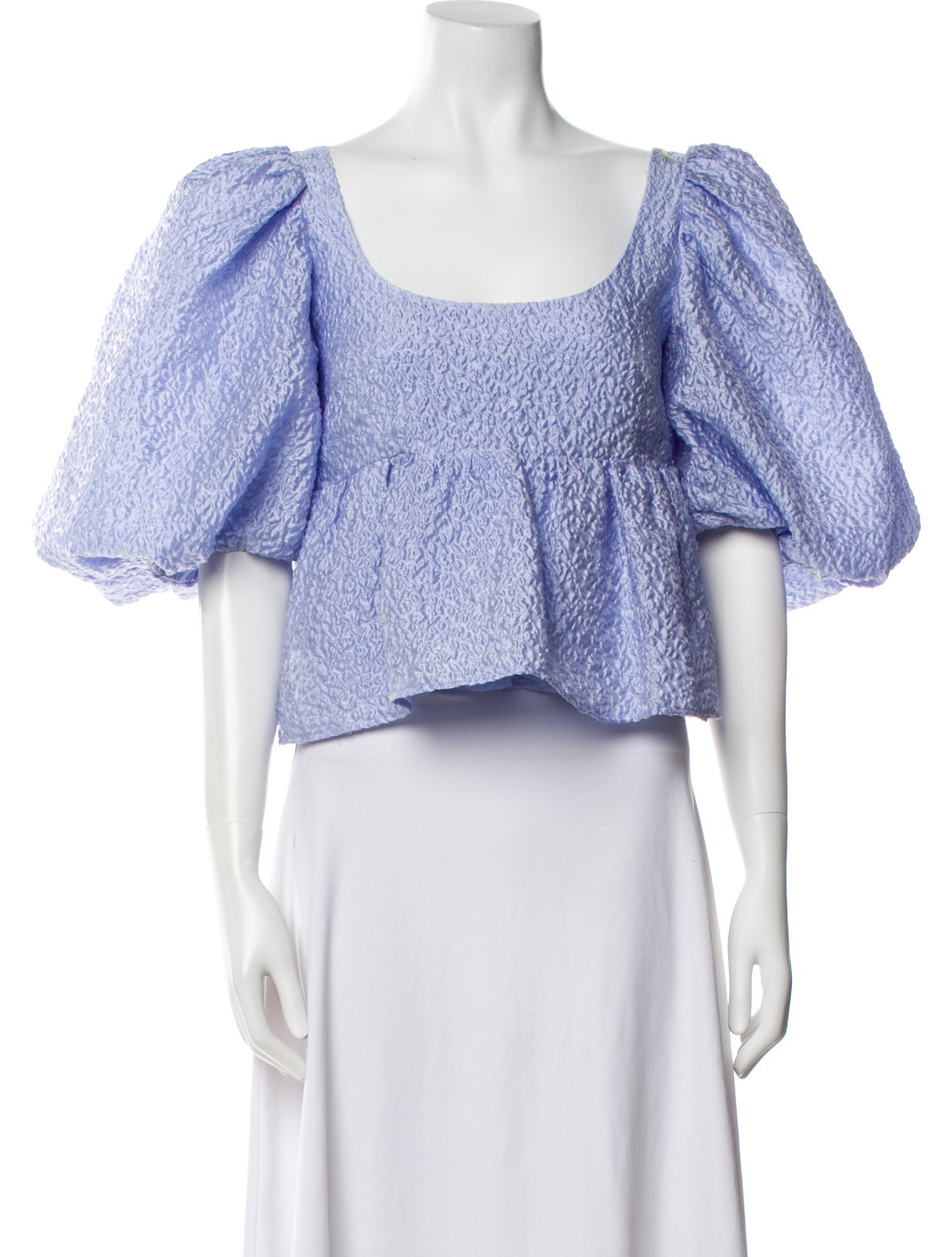 Loeffler Randall Printed Scoop Neck Crop Top