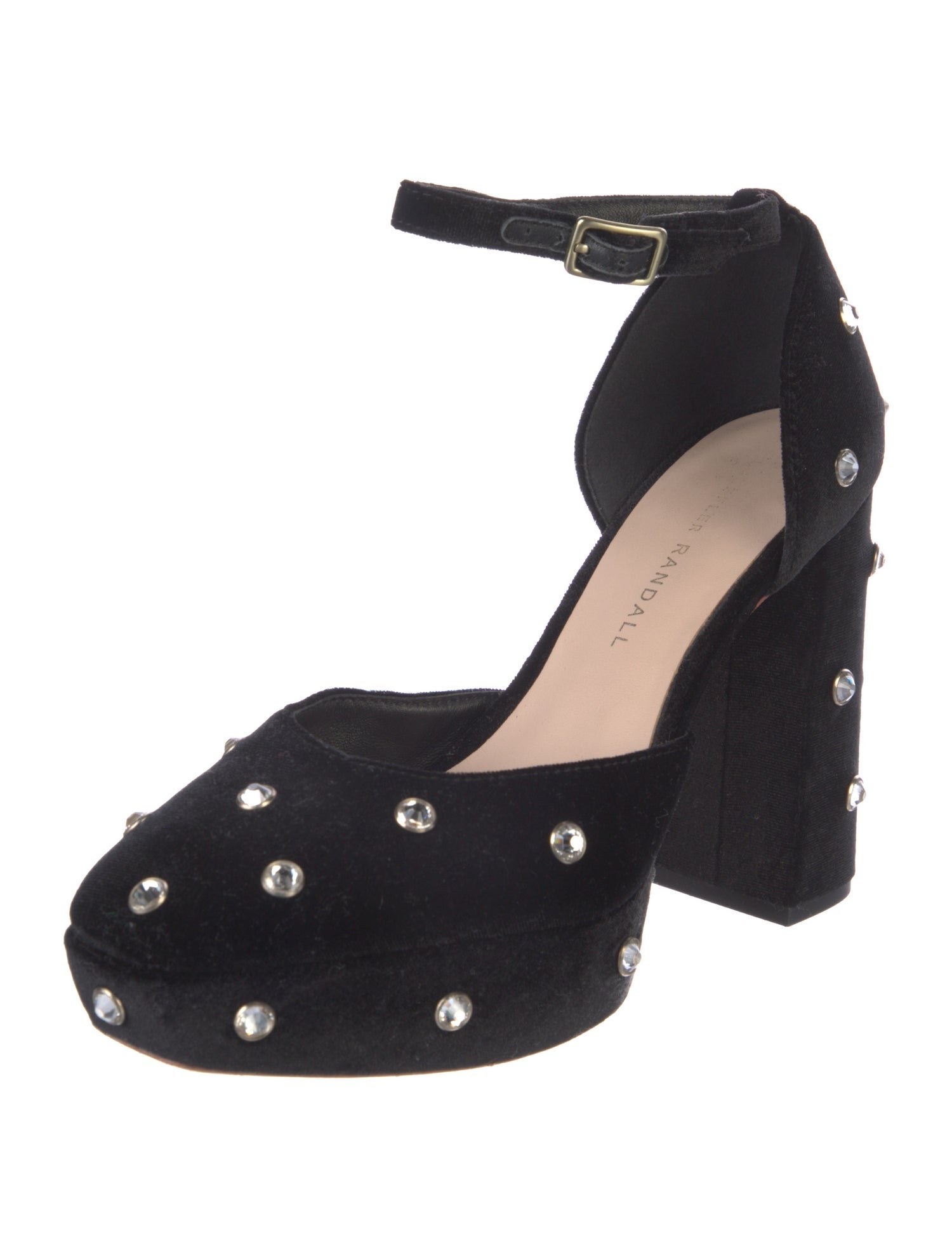 Loeffler Randall Velvet Crystal Embellishments D'Orsay Pumps