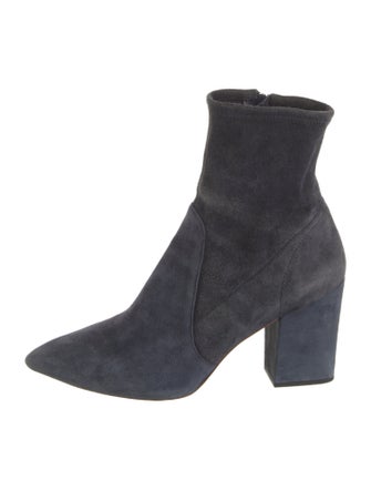 Loeffler Randall Suede Whipstitch Trim Sock Boots