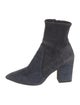Loeffler Randall Suede Whipstitch Trim Sock Boots