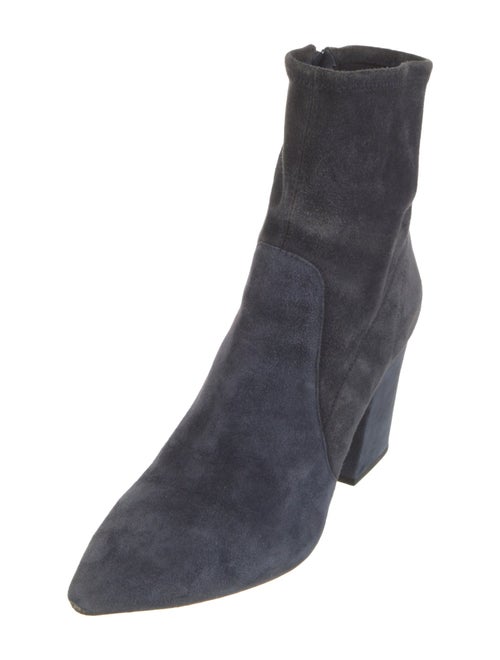 Loeffler Randall Suede Whipstitch Trim Sock Boots
