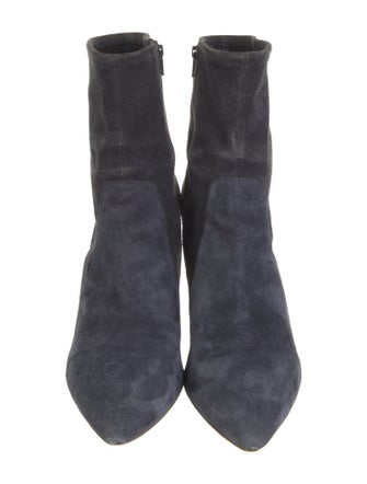 Loeffler Randall Suede Whipstitch Trim Sock Boots