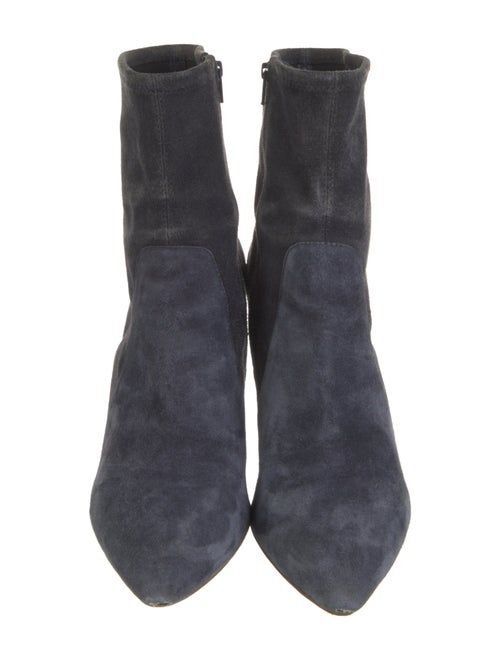 Loeffler Randall Suede Whipstitch Trim Sock Boots
