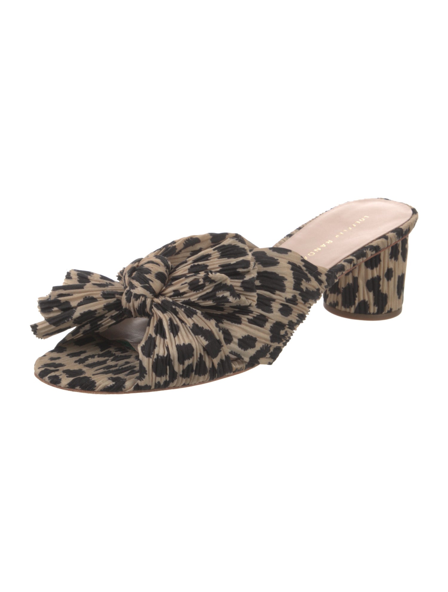 Loeffler Randall Animal Print Bow Accents Slides