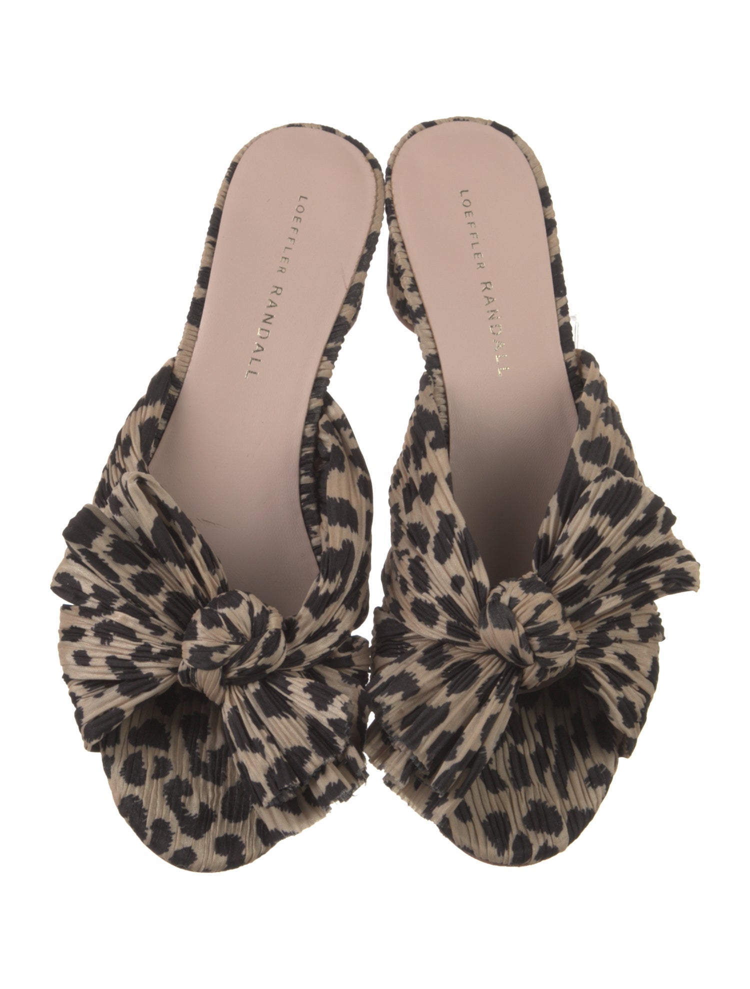 Loeffler Randall Animal Print Bow Accents Slides