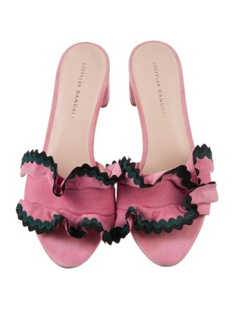 Loeffler Randall Suede Colorblock Pattern Slides