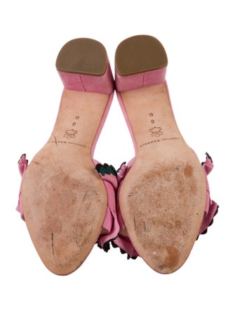 Loeffler Randall Suede Colorblock Pattern Slides