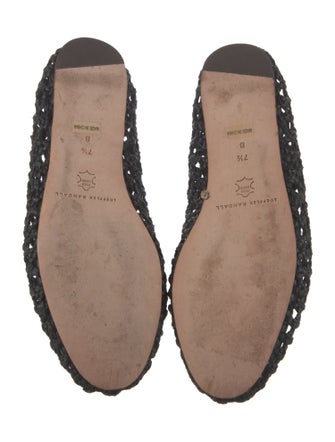 Loeffler Randall Raffia Bow Accents Mary Jane Flats