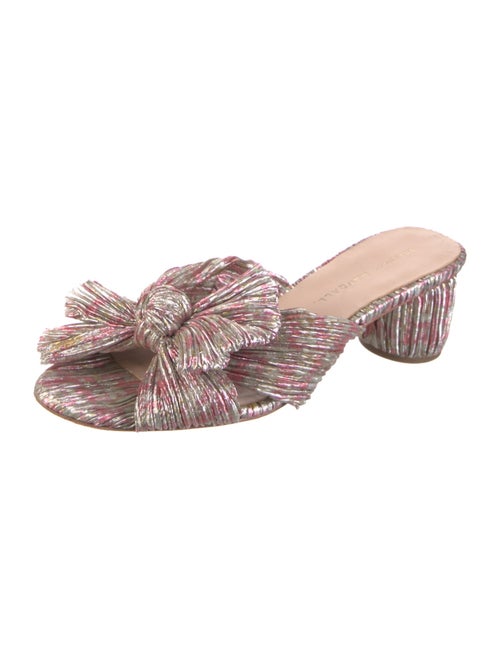 Loeffler Randall Floral Print Bow Accents Slides