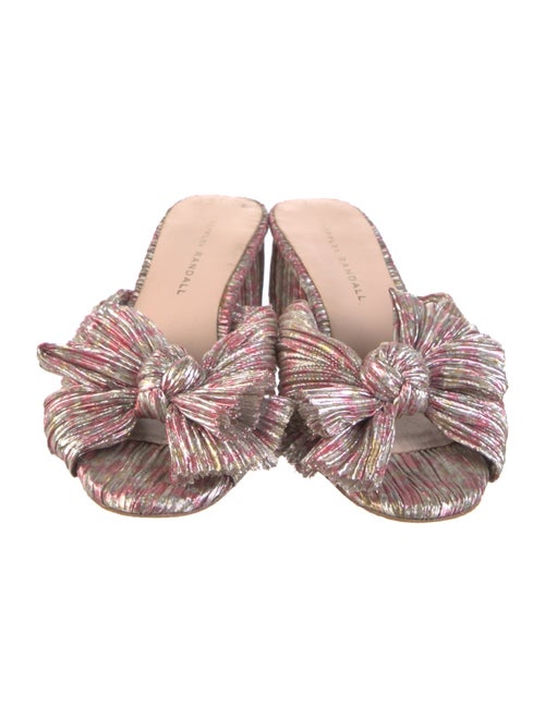 Loeffler Randall Floral Print Bow Accents Slides