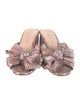 Loeffler Randall Floral Print Bow Accents Slides