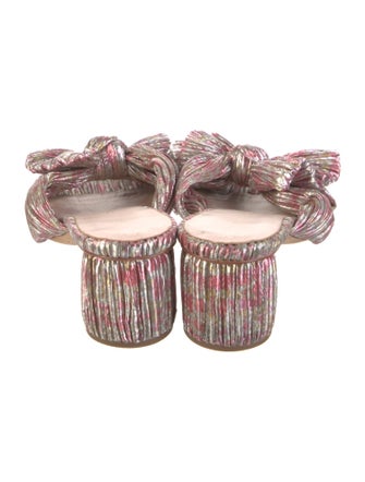 Loeffler Randall Floral Print Bow Accents Slides