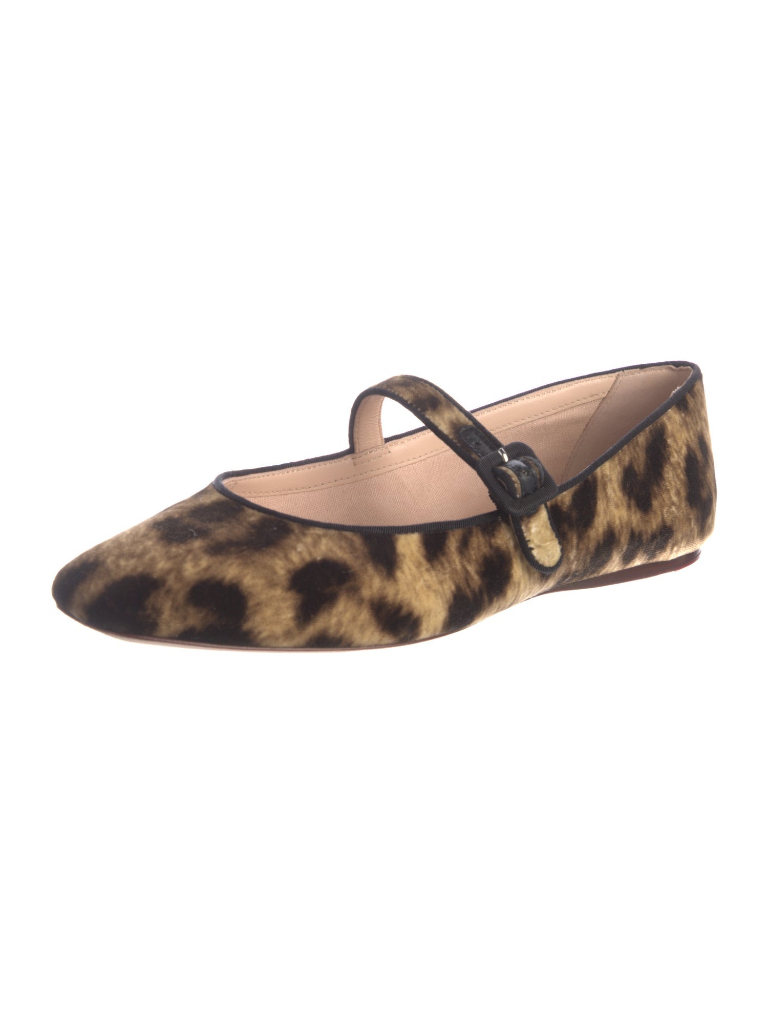 Loeffler Randall Velvet Animal Print Mary Jane Flats