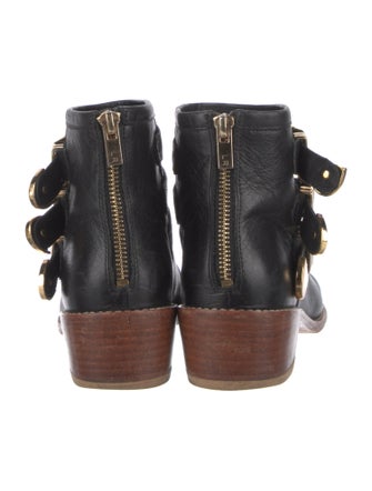 Loeffler Randall Leather Colorblock Pattern Lace-Up Boots