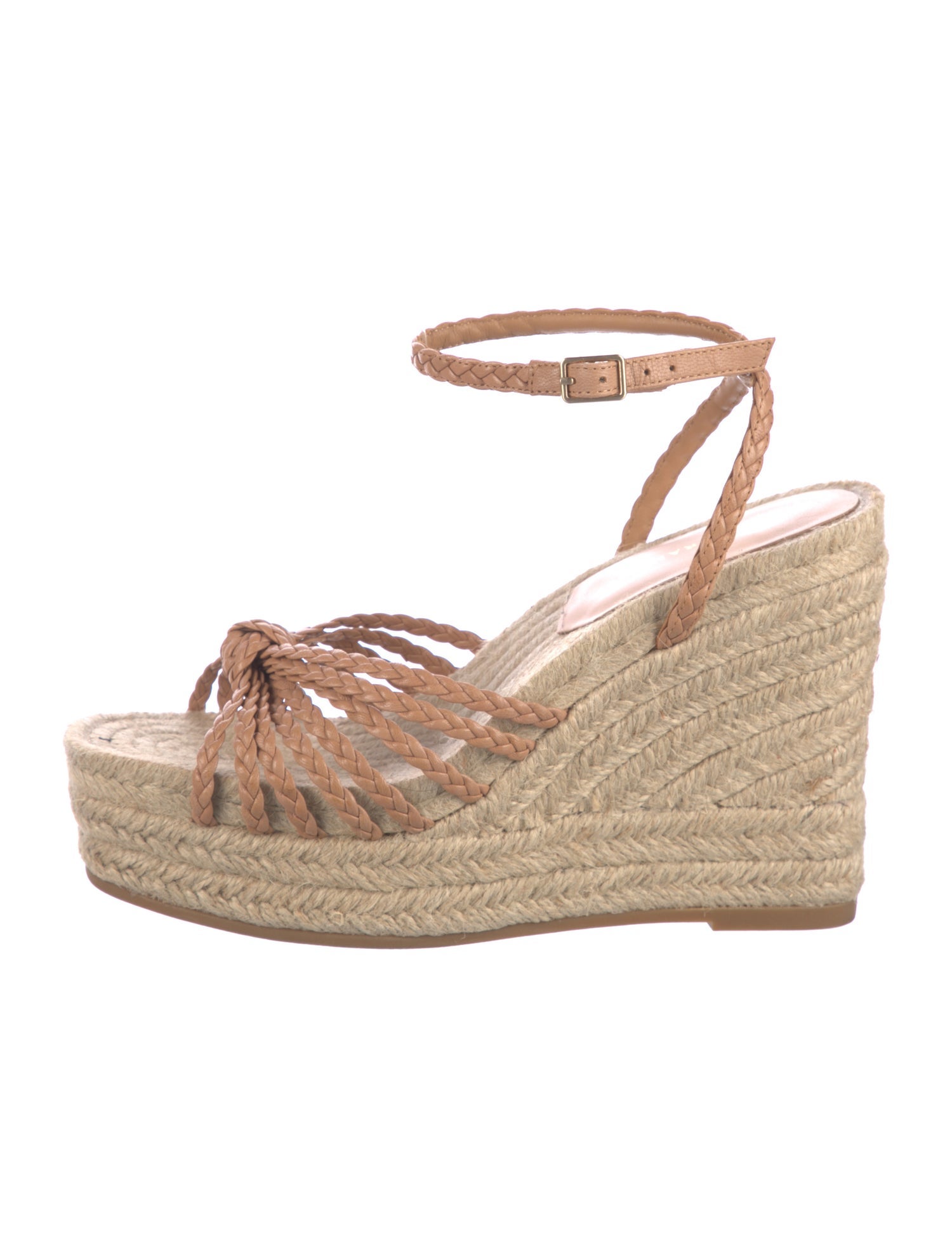 Loeffler Randall Leather Braided Accents Espadrilles