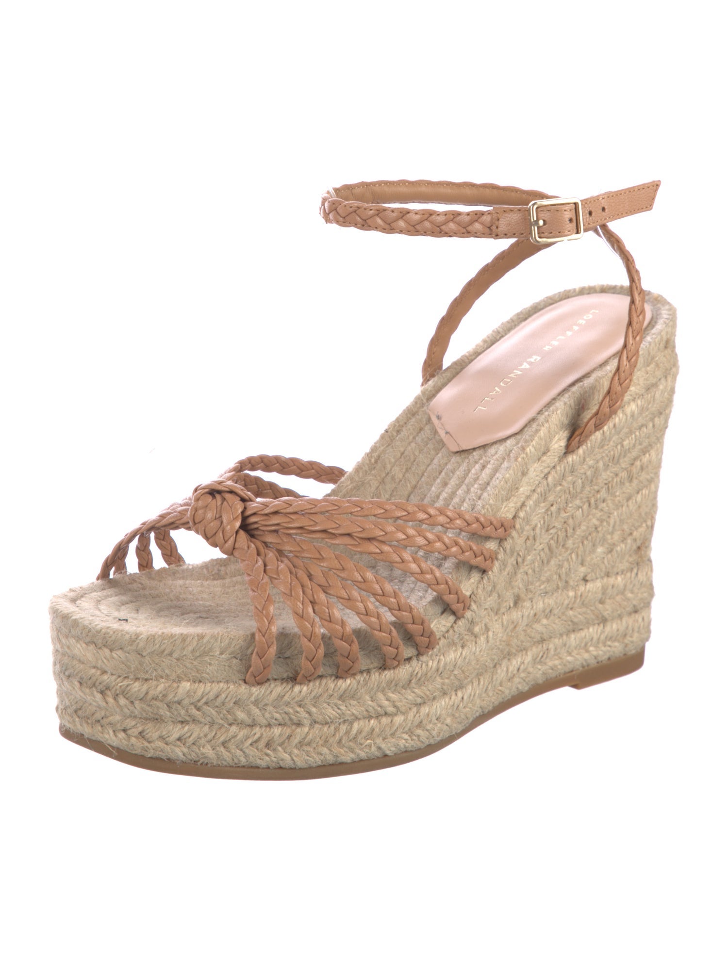 Loeffler Randall Leather Braided Accents Espadrilles