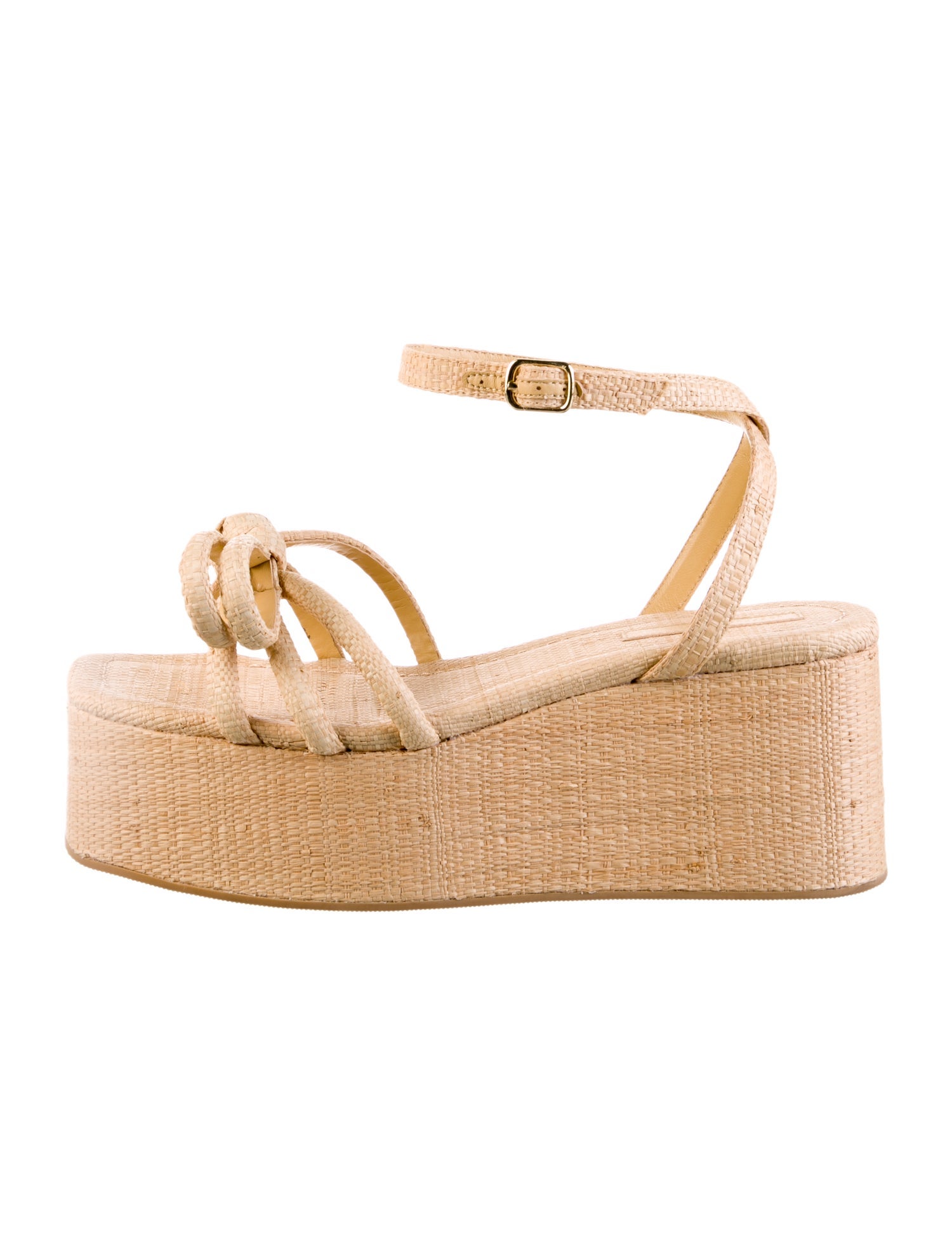 Loeffler Randall Straw Bow Accents Espadrilles