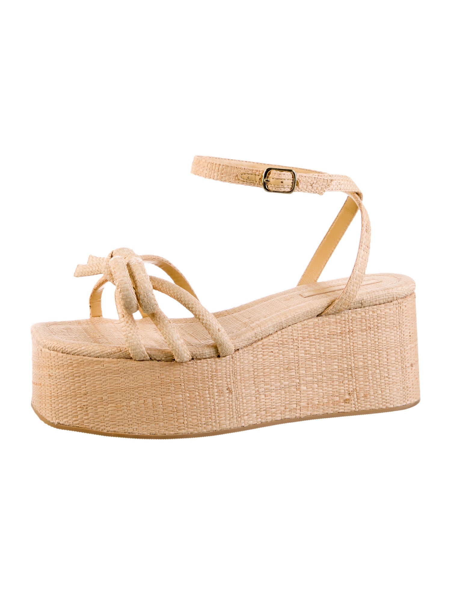 Loeffler Randall Straw Bow Accents Espadrilles