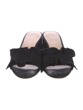 Loeffler Randall Suede Pleated Accents Slides