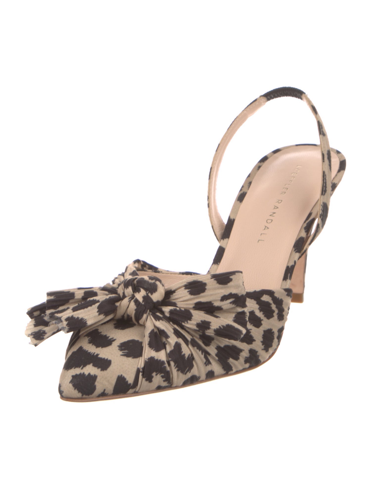 Loeffler Randall Animal Print Bow Accents Slingback Pumps