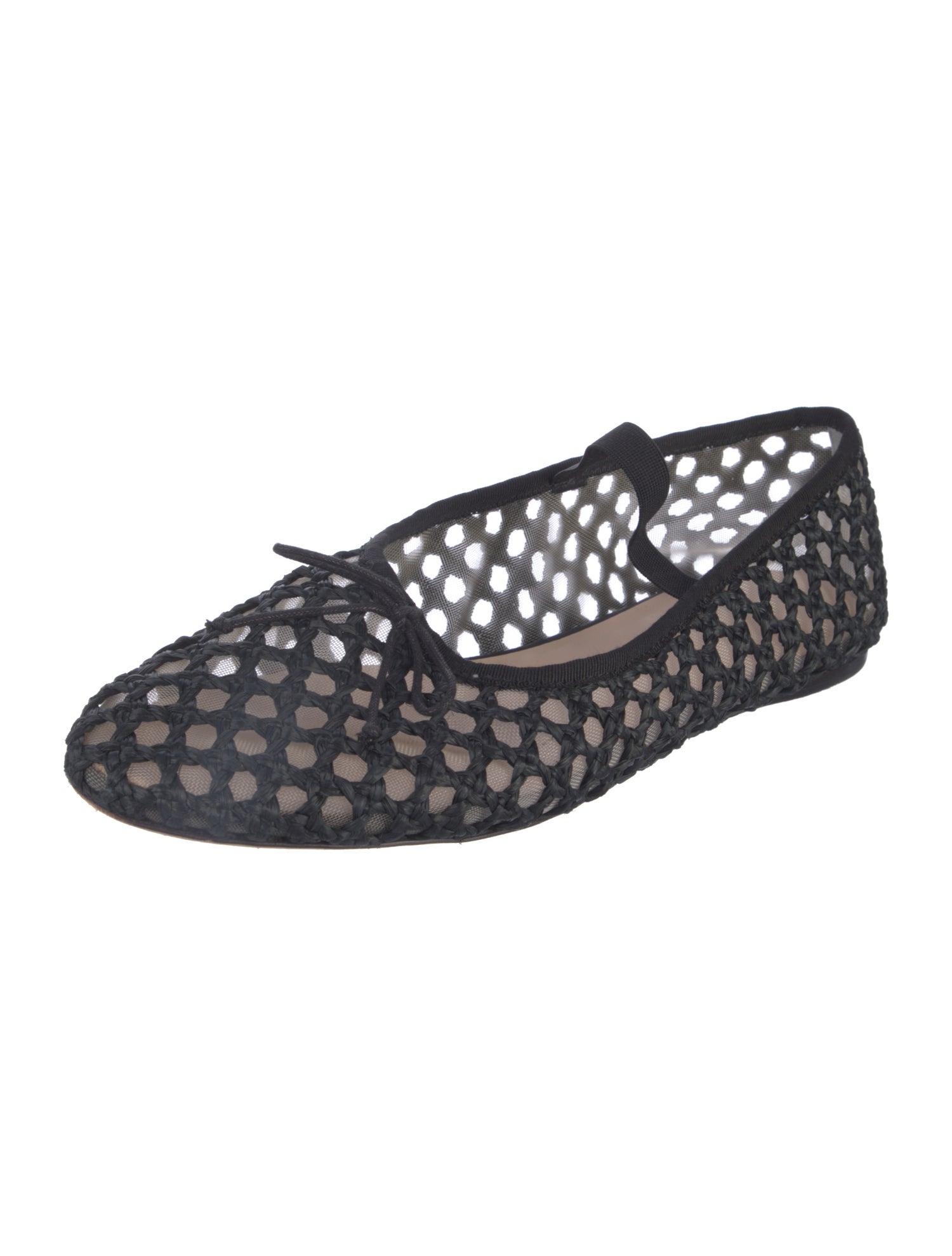 Loeffler Randall Raffia Patterned Mary Jane Flats