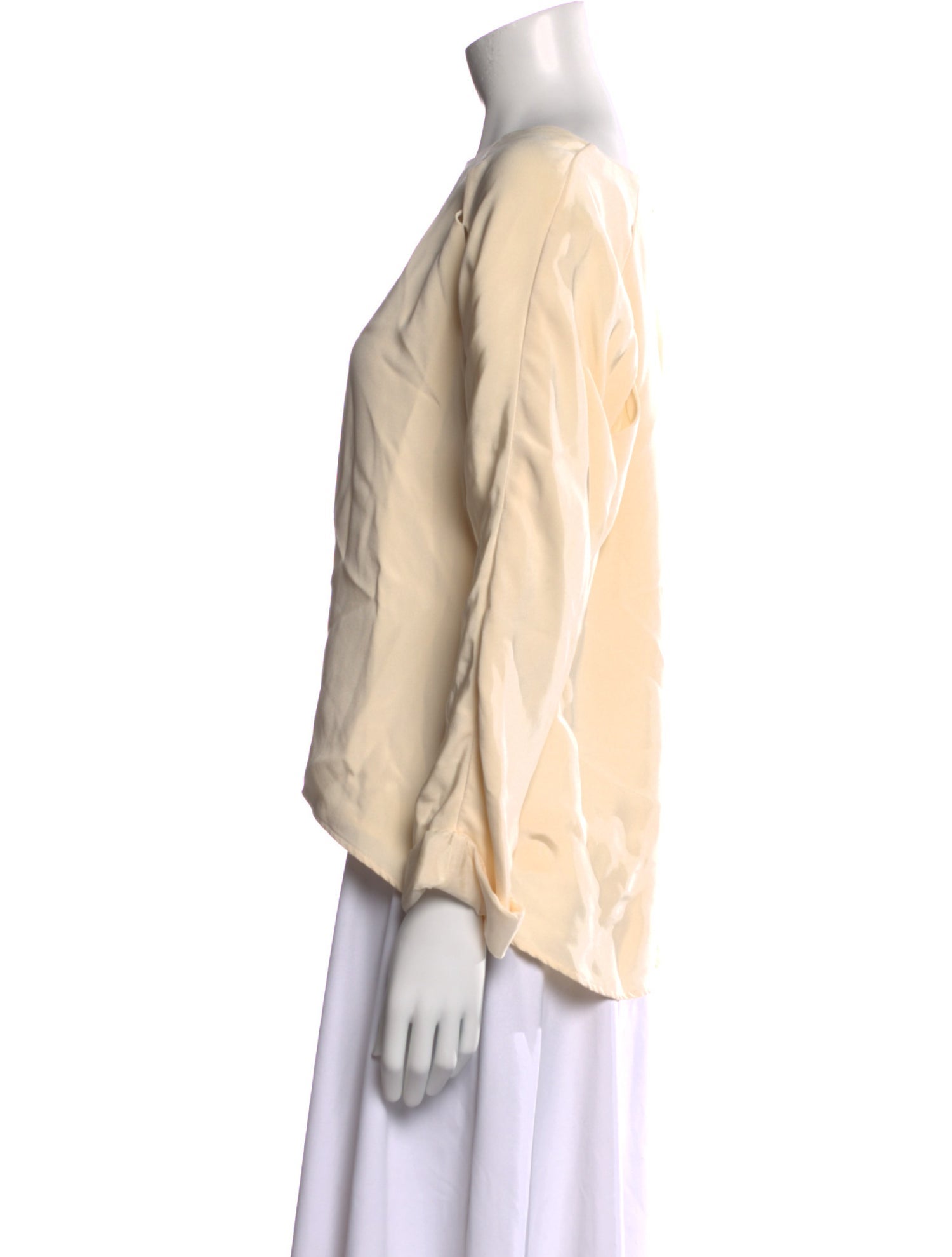 Loeffler Randall Silk Bateau Neckline Blouse