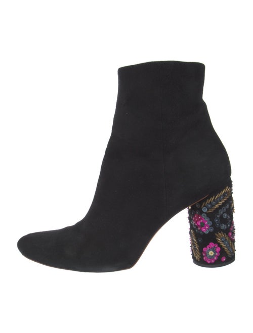 Loeffler Randall Suede Sequin Embellishments Sock Boots