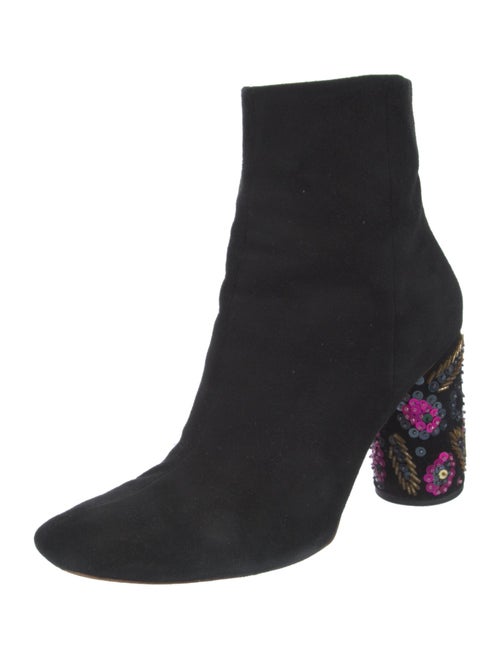 Loeffler Randall Suede Sequin Embellishments Sock Boots