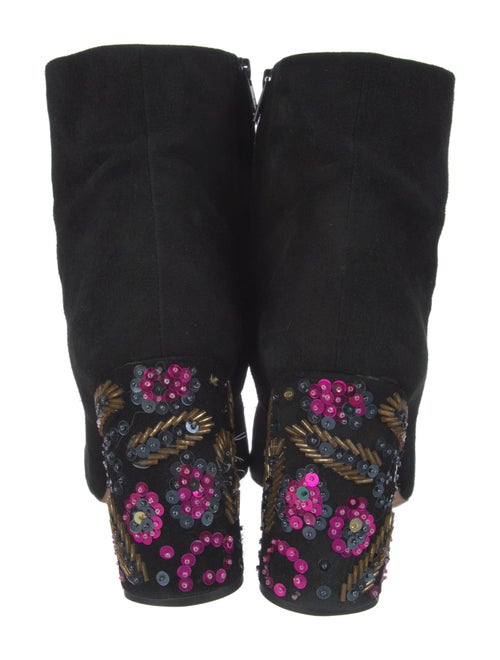 Loeffler Randall Suede Sequin Embellishments Sock Boots